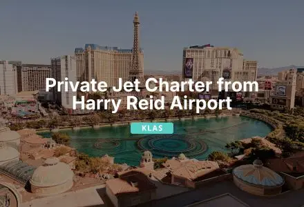 Las Vegas Strip skyline with Eiffel Tower replica and fountains showcasing Jetbay private jet charter services