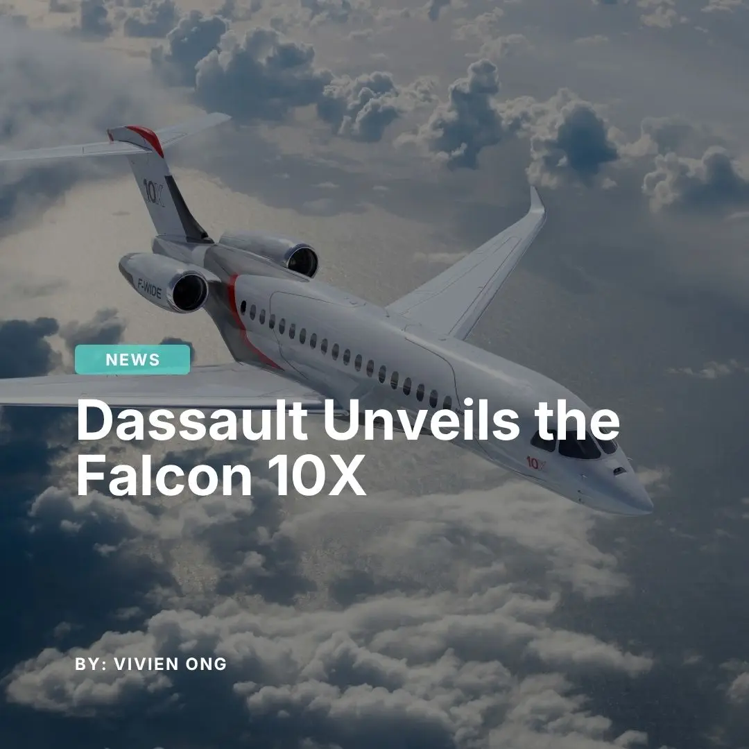 Dassault Falcon 10x parked at an international FBO terminal