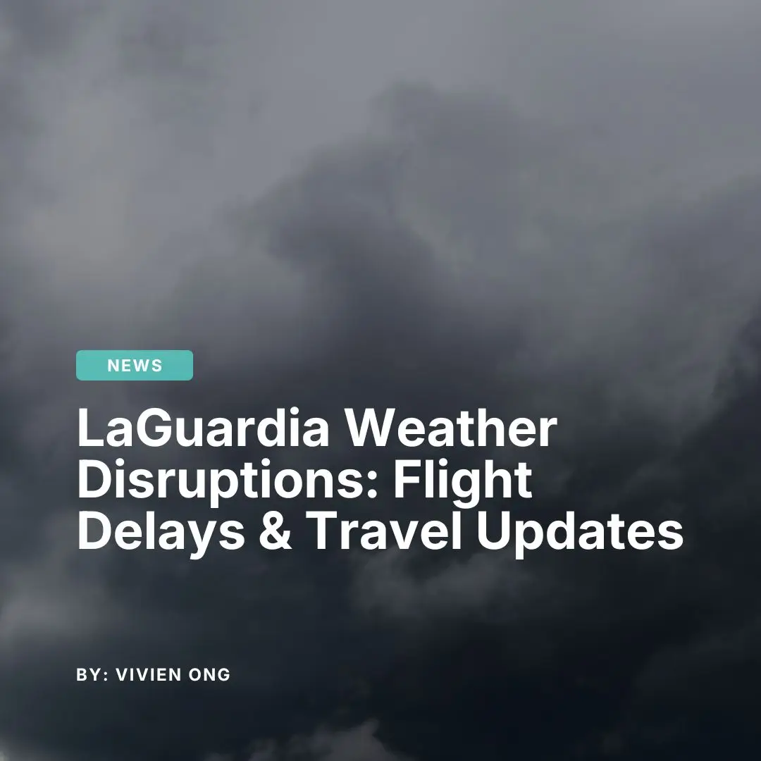 Overcast thunderstorm conditions used to illustrate weather-related flight delays at LaGuardia Airport